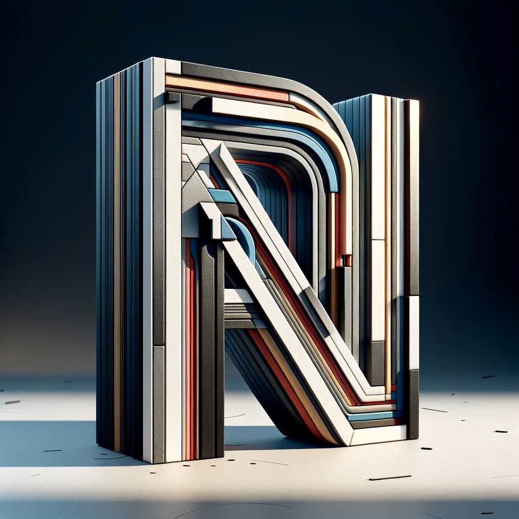 A visually striking and artistic representation of the letters _AN_