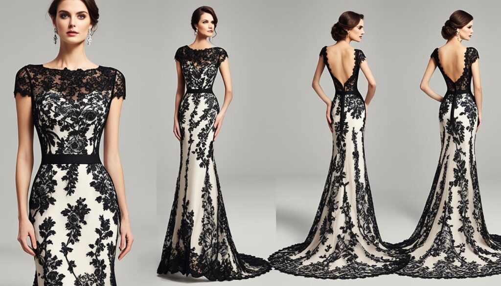 black lace wedding dress