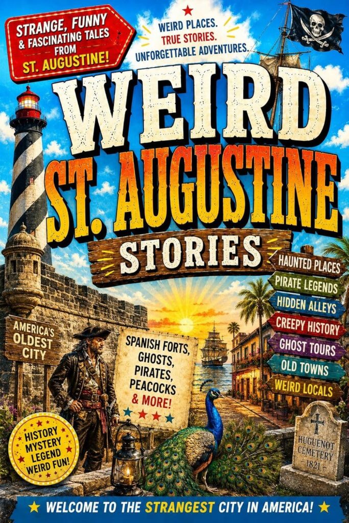 America’s oldest city, where history, ghosts, pirates, old forts, haunted streets, Spanish legends, and strange tourist attractions all pile together like a ghost tour that took a wrong turn and refused to end. It is perfect for anyone who loves creepy charm, old-world atmosphere, and Florida weirdness with cobblestones.